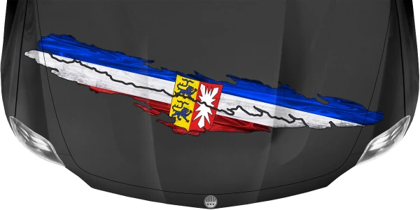 Aufkleber Fahne von Schleswig-Holstein auf dunkler Motorhaube