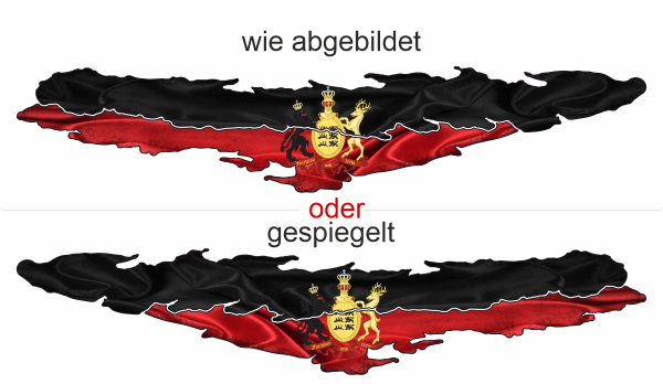 Preview: Aufkleber Fahne von Württemberg - Ansicht Ausrichtung