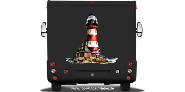 Preview: Camper Aufkleber Leuchtturm