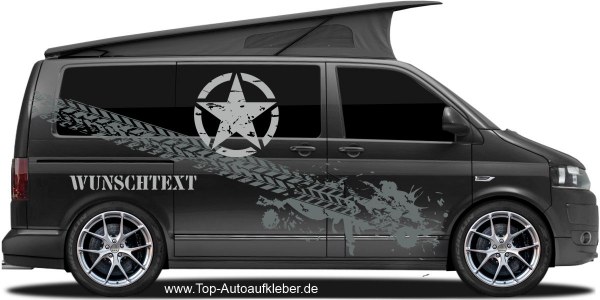 Camper Aufkleber United States Army Stern | Set für beide Fahrzeugseiten