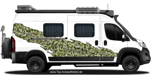 Camper Klebefolie Camouflage Design | Set für beide Fahrzeugseiten