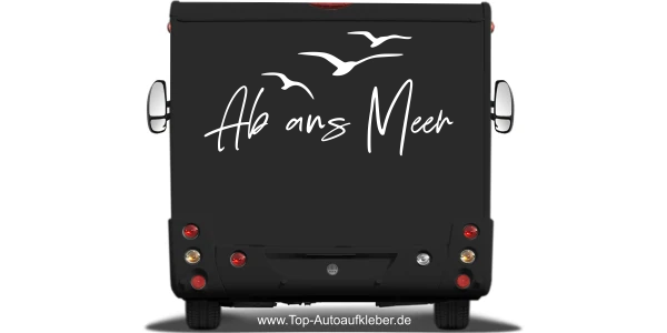 Camperaufkleber Ab ans Meer