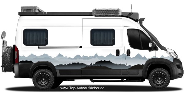 Camperaufkleber Alpenpanorama | Set für beide Fahrzeugseiten