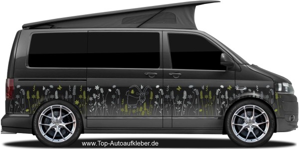 Preview: Camperaufkleber Blumenwiese | Set für beide Fahrzeugseiten Preview: Camperaufkleber Blumenwiese | Set für beide Fahrzeugseiten