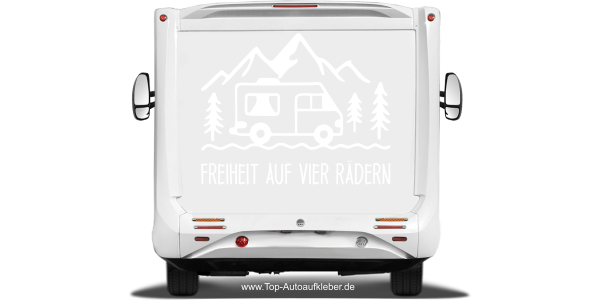Preview: Camperaufkleber Freiheit auf vier Rädern Preview: Camperaufkleber Freiheit auf vier Rädern - Ansicht Farbauswahl