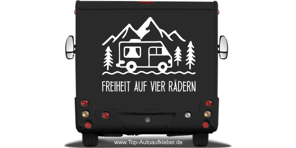 Preview: Camperaufkleber Freiheit auf vier Rädern Preview: Camperaufkleber Freiheit auf vier Rädern - Ansicht Farbauswahl