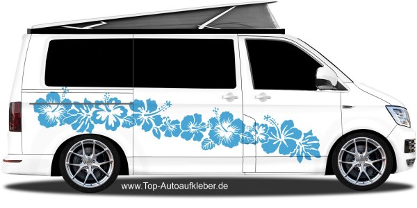 Wohnwagen Aufkleber Hibiskusblüten