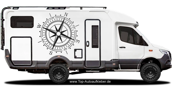 Camperaufkleber Kompass | Set für beide Fahrzeugseiten