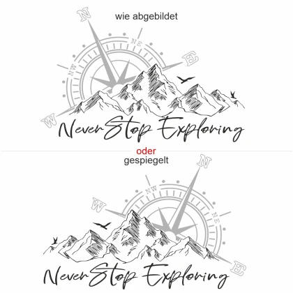 Camperaufkleber Never stop Exporing