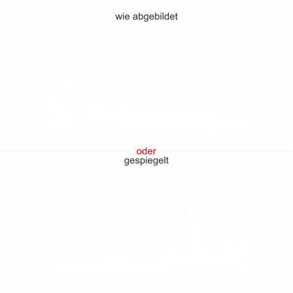 Preview: Camperaufkleber Vögel im Hochgebirge Preview: Camperaufkleber Vögel im Hochgebirge - Ansicht Ausrichtung und Farbauswahl