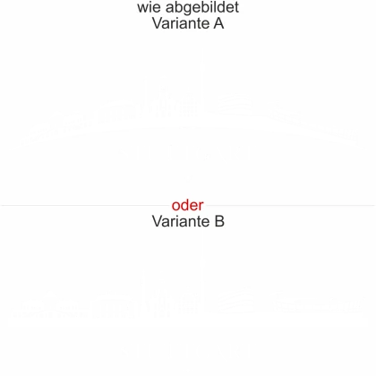 Camperdekor Skyline Stuttgart - Ansicht Ausrichtung mit Farbauswahl und Variante