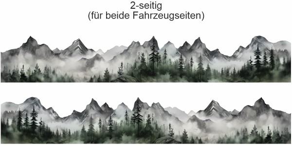 Preview: Campervan Aufkleber Nebel Berge | Set für beide Fahrzeugseiten Preview: Campervan Aufkleber Nebel Berge | Set für beide Fahrzeugseiten