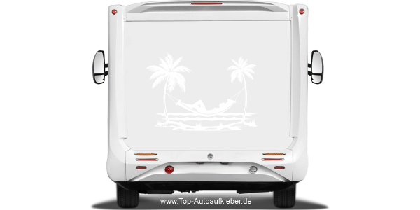 Preview: Caravanaufkleber Entspannt unter Palmen Preview: Caravanaufkleber Entspannt unter Palmen