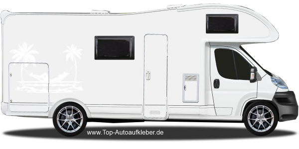 Preview: Caravanaufkleber Entspannt unter Palmen Preview: Caravanaufkleber Entspannt unter Palmen