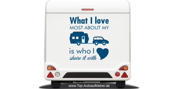 Preview: Caravanaufkleber What I love