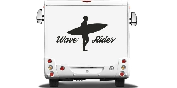 Klebefolie für Wohnmobil mit Surfer Motiv