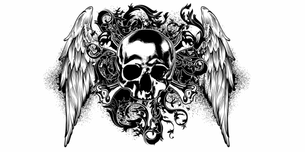 Preview: Motorhaubendekor Totenkopf mit Flügel Preview: Motorhaubendekor Totenkopf mit Flügel