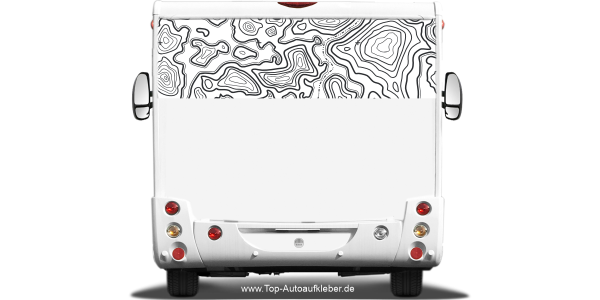 Preview: Dekor Wohnmobil Aufkleber Höhenlinien
