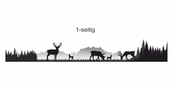 Preview: Dekor Wohnmobil Gebirge und Waldlichtung mit Rehen