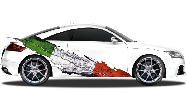 Sticker Die Flagge Italiens | Autoaufkleber Set für beide Fahrzeugseiten