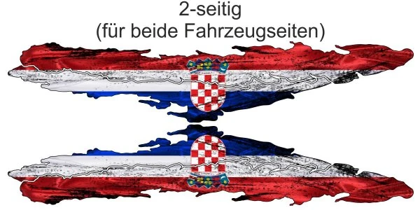 Flagge Kroatien | Autoaufkleber für beide Fahrzeugseiten