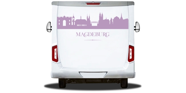 Die Skyline von Magdeburg als Aufkleber fürs Wohnmobil