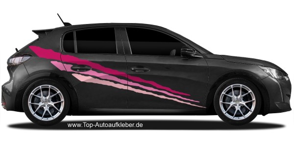 Preview: Dreifarbige Zierstreifen | Set für beide Fahrzeugseiten