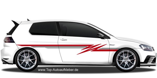 Preview: Dreifarbiges Streifendekor | Set für beide Fahrzeugseiten