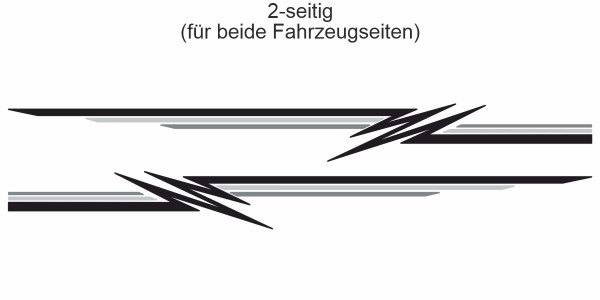 Preview: Dreifarbiges Streifendekor | Set für beide Fahrzeugseiten