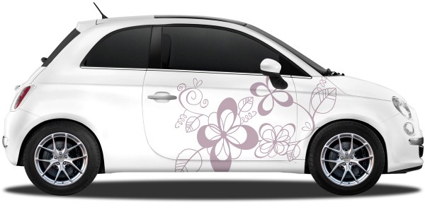 Preview: Autoaufkleber Blumenschmuck | Set für beide Fahrzeugseiten