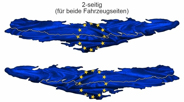 Aufkleber die Flagge Europas für beide Fahrzeugseiten