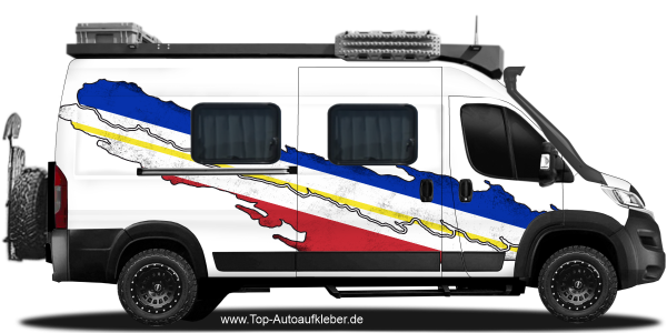 Preview: Wohnmobil Aufkleber Flagge Mecklenburg-Vorpommerns | Set für beide Fahrzeugseiten Preview: Wohnmobil Aufkleber Flagge Mecklenburg-Vorpommerns | Set für beide Fahrzeugseiten