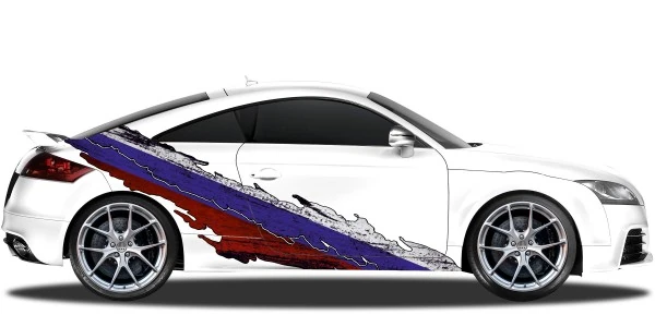 Flagge von Russland als Autoaufkleber | Set für beide Fahrzeugseiten