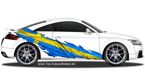 Autoaufkleber Schwedische Flagge auf Fahrzeugseite von PKW