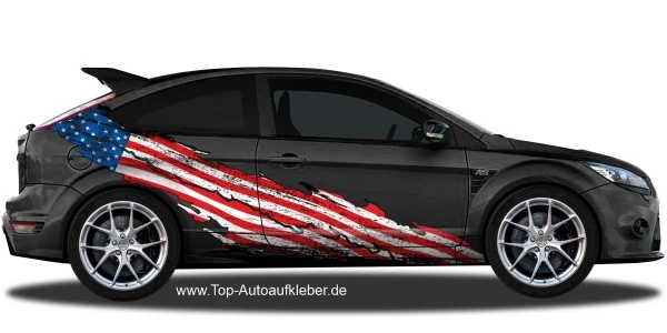Autosticker Flagge USA | Set für beide Fahrzeugseiten