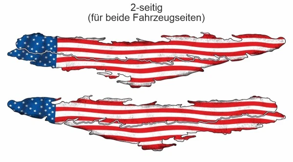Autosticker Flagge USA | Set für beide Fahrzeugseiten