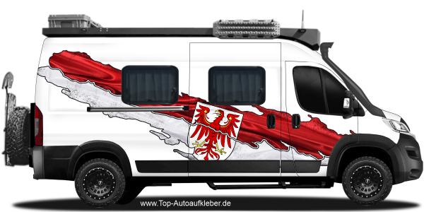 Preview: Flagge von Brandenburg als Autoaufkleber | Set für beide Fahrzeugseiten Preview: Flagge von Brandenburg als Autoaufkleber | Set für beide Fahrzeugseiten