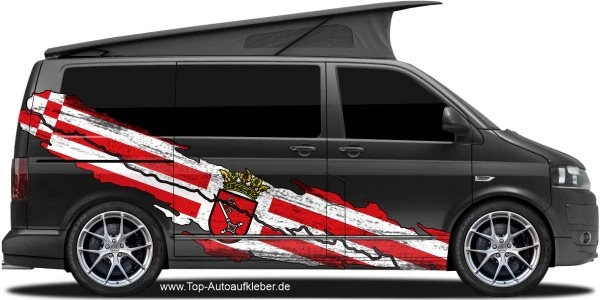 Flagge von Bremen als Autoaufkleber | Set für beide Fahrzeugseiten