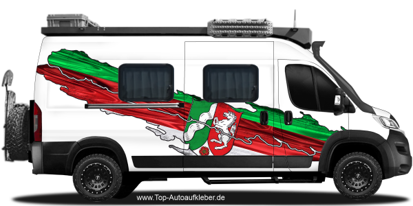 Preview: Flagge von Nordrhein-Westfalen als Autoaufkleber | Set für beide Fahrzeugseiten Preview: Flagge von Nordrhein-Westfalen als Autoaufkleber | Set für beide Fahrzeugseiten