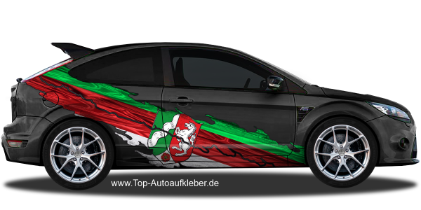 Preview: Flagge von Nordrhein-Westfalen als Autoaufkleber | Set für beide Fahrzeugseiten Preview: Flagge von Nordrhein-Westfalen als Autoaufkleber | Set für beide Fahrzeugseiten