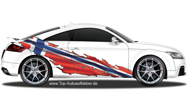 Preview: Autoaufkleber Flagge von Norwegen | Set für beide Fahrzeugseiten