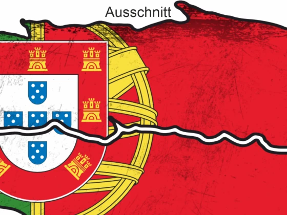 Flagge von Portugal als Aufkleber - Ansicht Ausschnitt