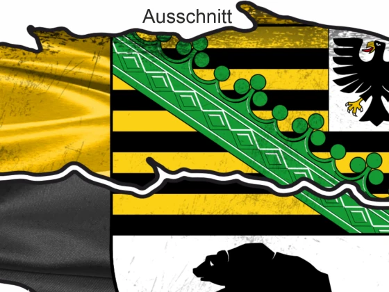 Die Flagge von Sachsen-Anhalt - Ansicht Ausschnitt