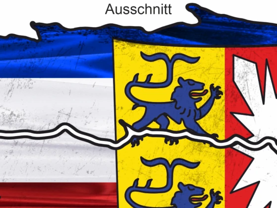 Die Flagge von Schleswig-Holstein als Autoaufkleber - Ansicht Ausschnitt