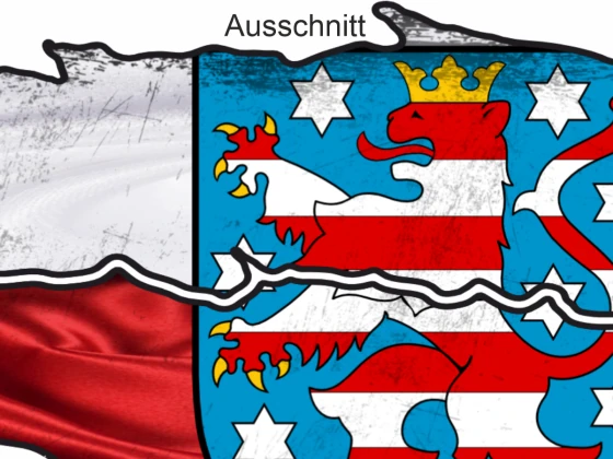 Die Flagge von Thüringen - Ansicht Ausschnitt