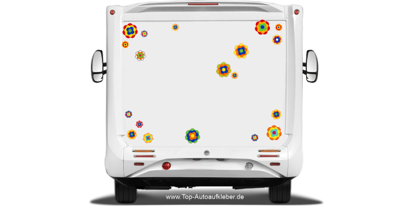 Flower Power Blumen Aufkleber Set