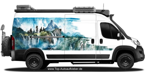 Preview: Gebirge Aquarellzeichnung | Set für beide Fahrzeugseiten (in 7 Varianten erhältlich) Preview: Gebirge Aquarellzeichnung | Set für beide Fahrzeugseiten (in 7 Varianten erhältlich)