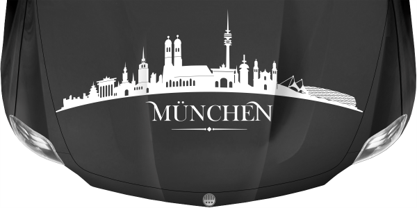 Haubenaufkleber Skyline München
