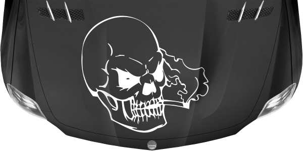 Preview: Haubenaufkleber Totenkopf smoke Preview: Haubenaufkleber Totenkopf smoke