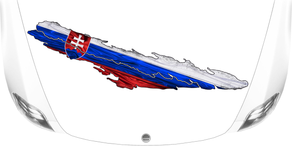 Preview: Heckaufkleber Fahne der Slowakei auf heller Motorhaube